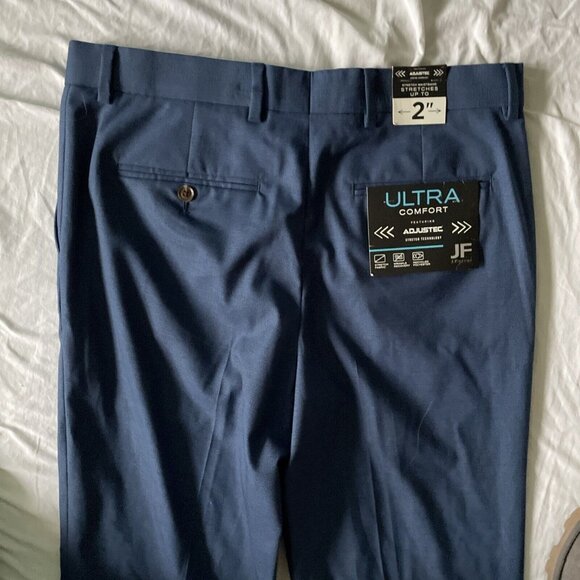 J.Ferrar Slim Fit Ultra Comfort Navy Dress Pants 32x34 Recycled Polyester Wrinkl - Picture 9 of 13